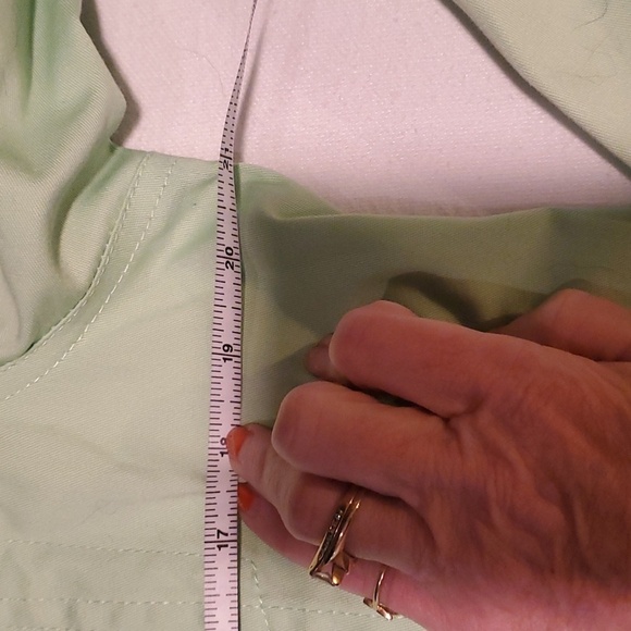 Quacker Factory Embellished 2 Pc Green Denim Pink Rhinestone Sz S Jacket & Pants - Picture 15 of 16